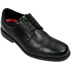 Rockport Black Leather Lace Oxford Lightweight Flexible Shock Absorbent Size 12